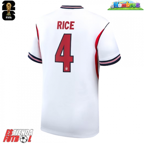 Inglaterra Declan Rice #4 Primera Equipación Mundial 2026 Manga Corta